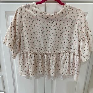 Altar'd State Cream Floral Top